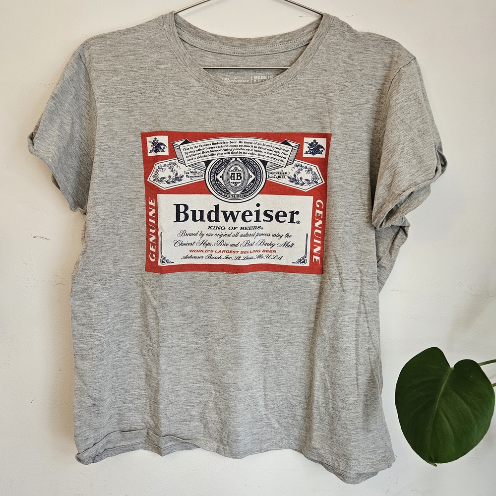 Budweiser Gray T-Shirt with Red Logo